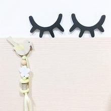 1 Pair Cute wood eyelash wall ornament home Home Furnishing baby room pose decorative Sleepy eyes wooden ornaments kids present