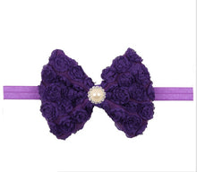 12Clrs Fashion children kids Baby girls Pearl & 2-layer Rose Flowers Bowknot Headband Headwear Hair Band Head Piece Accessories