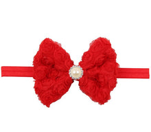12Clrs Fashion children kids Baby girls Pearl & 2-layer Rose Flowers Bowknot Headband Headwear Hair Band Head Piece Accessories