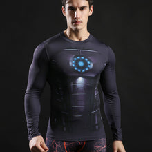2017 Brand Men Marvel Superhero T Shirt Punisher Long Sleeve T Shirts Fitness Superman 3D Shirts Compression Shirt Tights Male