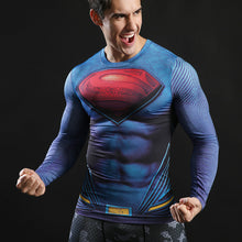 2017 Brand Men Marvel Superhero T Shirt Punisher Long Sleeve T Shirts Fitness Superman 3D Shirts Compression Shirt Tights Male