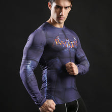 2017 Brand Men Marvel Superhero T Shirt Punisher Long Sleeve T Shirts Fitness Superman 3D Shirts Compression Shirt Tights Male