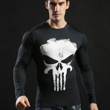 2017 Brand Men Marvel Superhero T Shirt Punisher Long Sleeve T Shirts Fitness Superman 3D Shirts Compression Shirt Tights Male