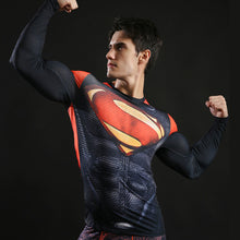 2017 Brand Men Marvel Superhero T Shirt Punisher Long Sleeve T Shirts Fitness Superman 3D Shirts Compression Shirt Tights Male