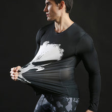 2017 Brand Men Marvel Superhero T Shirt Punisher Long Sleeve T Shirts Fitness Superman 3D Shirts Compression Shirt Tights Male