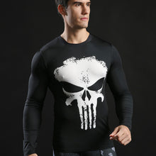 2017 Brand Men Marvel Superhero T Shirt Punisher Long Sleeve T Shirts Fitness Superman 3D Shirts Compression Shirt Tights Male
