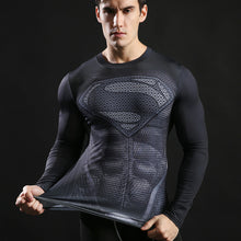 2017 Brand Men Marvel Superhero T Shirt Punisher Long Sleeve T Shirts Fitness Superman 3D Shirts Compression Shirt Tights Male