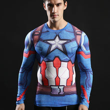 2017 Brand Men Marvel Superhero T Shirt Punisher Long Sleeve T Shirts Fitness Superman 3D Shirts Compression Shirt Tights Male