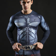 2017 Brand Men Marvel Superhero T Shirt Punisher Long Sleeve T Shirts Fitness Superman 3D Shirts Compression Shirt Tights Male