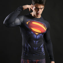 2017 Brand Men Marvel Superhero T Shirt Punisher Long Sleeve T Shirts Fitness Superman 3D Shirts Compression Shirt Tights Male