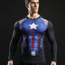 2017 Brand Men Marvel Superhero T Shirt Punisher Long Sleeve T Shirts Fitness Superman 3D Shirts Compression Shirt Tights Male