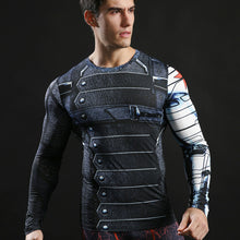 2017 Brand Men Marvel Superhero T Shirt Punisher Long Sleeve T Shirts Fitness Superman 3D Shirts Compression Shirt Tights Male