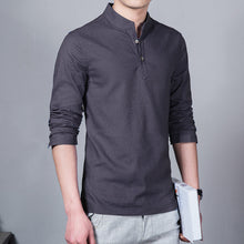 2017 Fashion Long sleeve Men's shirts male casual Linen shirt men Brand Plus size Asian size camisas DX366