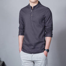 2017 Fashion Long sleeve Men's shirts male casual Linen shirt men Brand Plus size Asian size camisas DX366