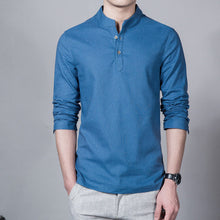 2017 Fashion Long sleeve Men's shirts male casual Linen shirt men Brand Plus size Asian size camisas DX366