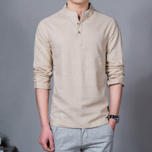 2017 Fashion Long sleeve Men's shirts male casual Linen shirt men Brand Plus size Asian size camisas DX366