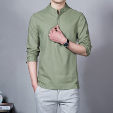 2017 Fashion Long sleeve Men's shirts male casual Linen shirt men Brand Plus size Asian size camisas DX366