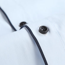 2017 Men's Placket Inner Contrast Dress Shirts Regular Fit Business Casual Long-sleeved Plaid Striped/Twill Shirt For Work Wear