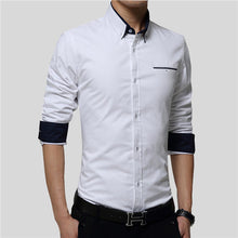 2017 New Spring Brand Men Shirts Business Long Sleeve Turn-down Collar 100% Cotton Male Shirt Slim Fit Popular Designs N837