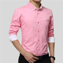 2017 New Spring Brand Men Shirts Business Long Sleeve Turn-down Collar 100% Cotton Male Shirt Slim Fit Popular Designs N837