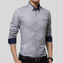 2017 New Spring Brand Men Shirts Business Long Sleeve Turn-down Collar 100% Cotton Male Shirt Slim Fit Popular Designs N837