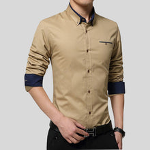 2017 New Spring Brand Men Shirts Business Long Sleeve Turn-down Collar 100% Cotton Male Shirt Slim Fit Popular Designs N837