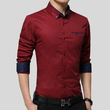 2017 New Spring Brand Men Shirts Business Long Sleeve Turn-down Collar 100% Cotton Male Shirt Slim Fit Popular Designs N837