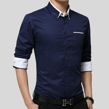 2017 New Spring Brand Men Shirts Business Long Sleeve Turn-down Collar 100% Cotton Male Shirt Slim Fit Popular Designs N837