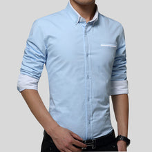 2017 New Spring Brand Men Shirts Business Long Sleeve Turn-down Collar 100% Cotton Male Shirt Slim Fit Popular Designs N837