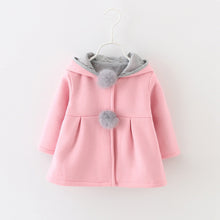 2017 Spring and Autumn Baby Girls Infants Kids Ball Cute Rabbit Hooded Princess Jacket Coats Outwears Christmas Gifts Roupas