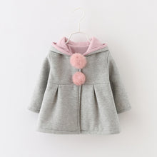 2017 Spring and Autumn Baby Girls Infants Kids Ball Cute Rabbit Hooded Princess Jacket Coats Outwears Christmas Gifts Roupas