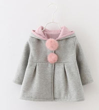 2017 Spring and Autumn Baby Girls Infants Kids Ball Cute Rabbit Hooded Princess Jacket Coats Outwears Christmas Gifts Roupas