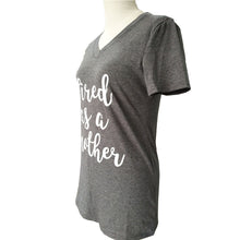 2017 Summer V-Neck Letter Printing T-shirt Fashion Short Sleeve Knitted Hot Sale Tops