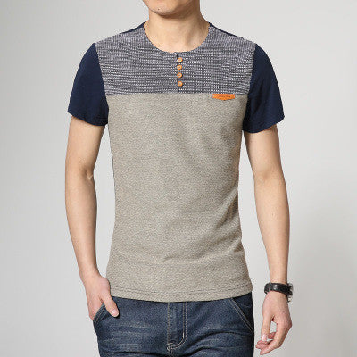 2017 new casual tshirt fashion patchwork t shirt men high quality t-shirt short sleeved camisetas slim fit Tops & Tees