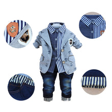 2017 new fashion baby winter clothing for 3 pcs boy clothes suits with polo shirts cotton jeans pant sets