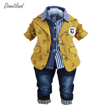 2017 new fashion baby winter clothing for 3 pcs boy clothes suits with polo shirts cotton jeans pant sets