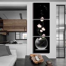 3 Pcs/Set Abstract Art Modern Wall Paintings FLowers Porch Vertical Decorative Picture Wall Art Top Home Decoration