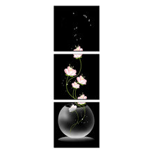 3 Pcs/Set Abstract Art Modern Wall Paintings FLowers Porch Vertical Decorative Picture Wall Art Top Home Decoration