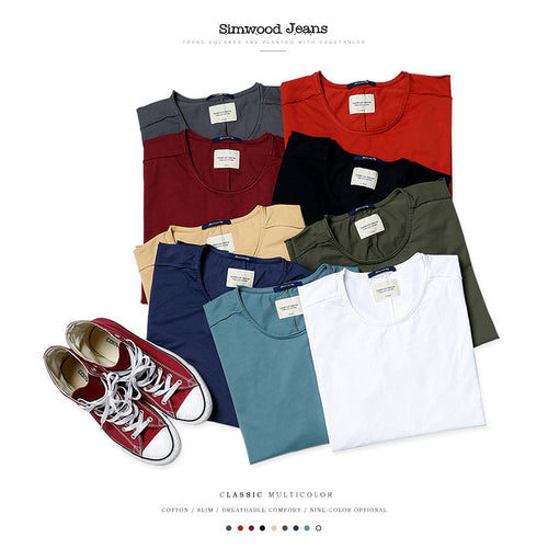 12th April SIMWOOD brand clothing 2017 new arrival  Spring long sleeve t shirt  men causal fashion young 100% cotton TL3505